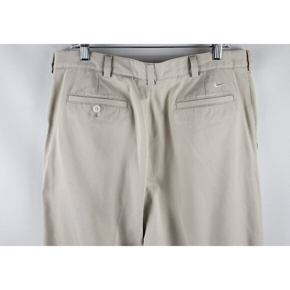 Nike Golf Pants Mens 40x30 Fit Dry 198586-261 Beige Pleated Front Cuffed - Picture 8 of 11